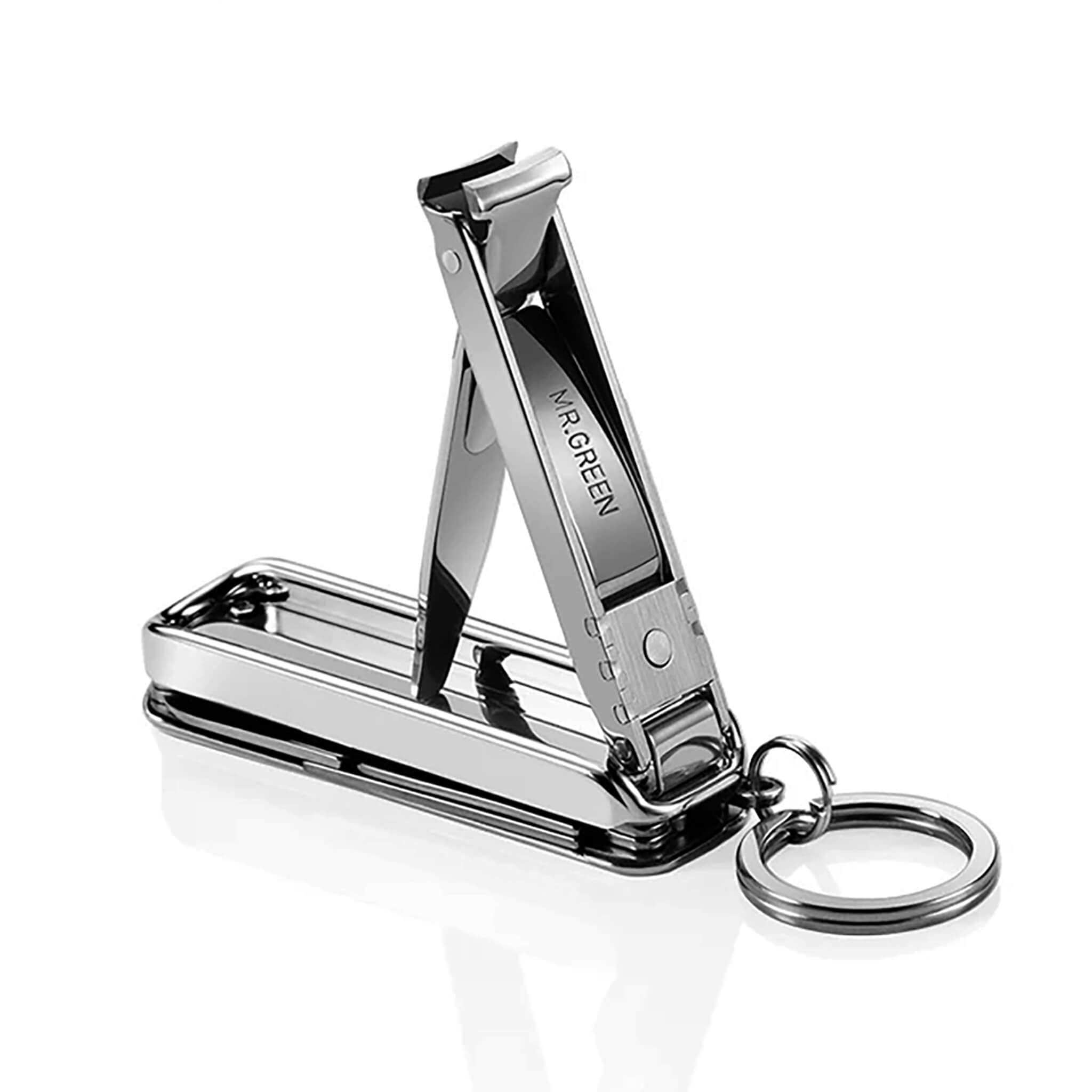 MR.GREEN MR-1099 SL large 6-in-1 keychain nail clipper, stainless multi-tool for precise grooming at home, gym or travel.