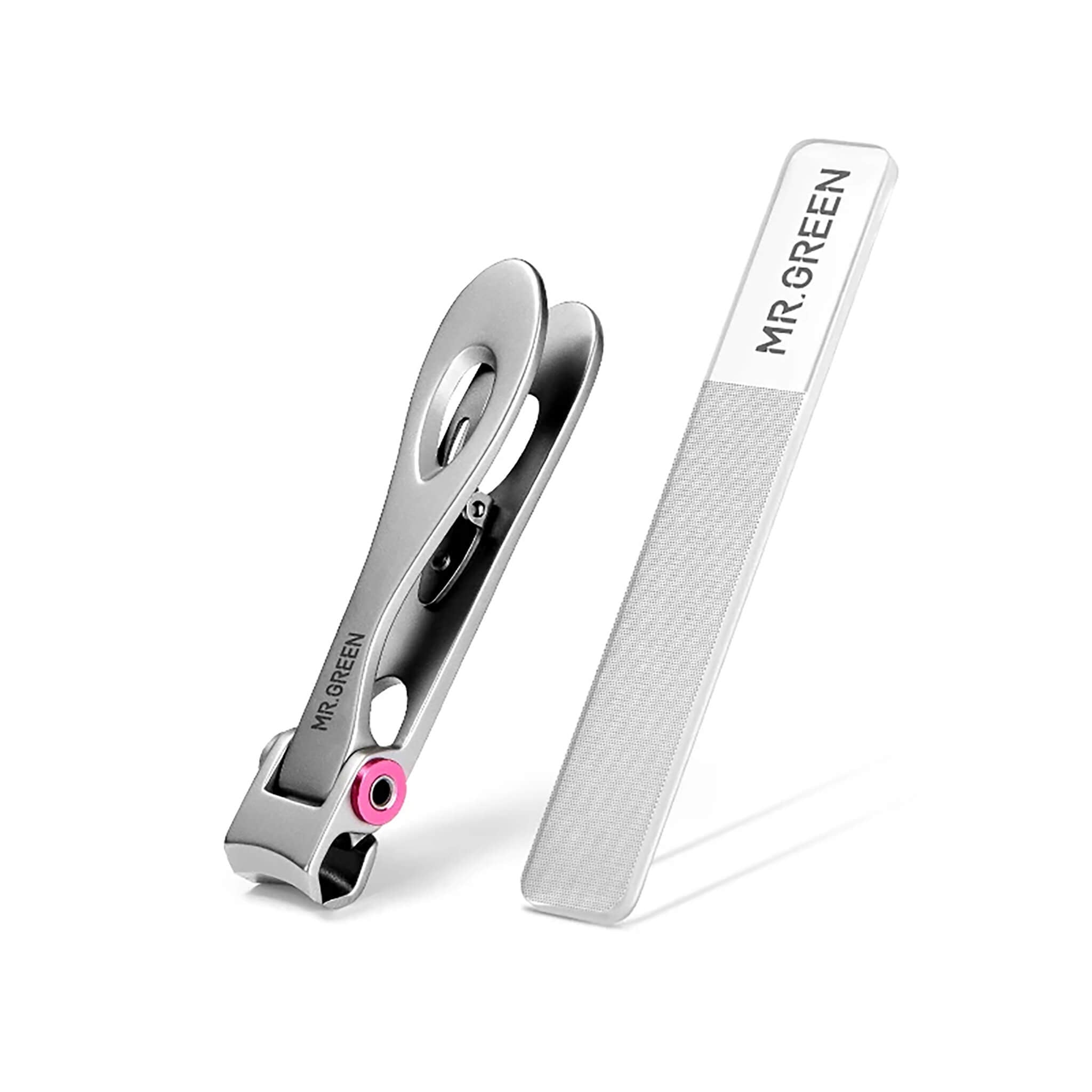 MR.GREEN 1220 Plus small nail clipper with nano glass file, pink ring