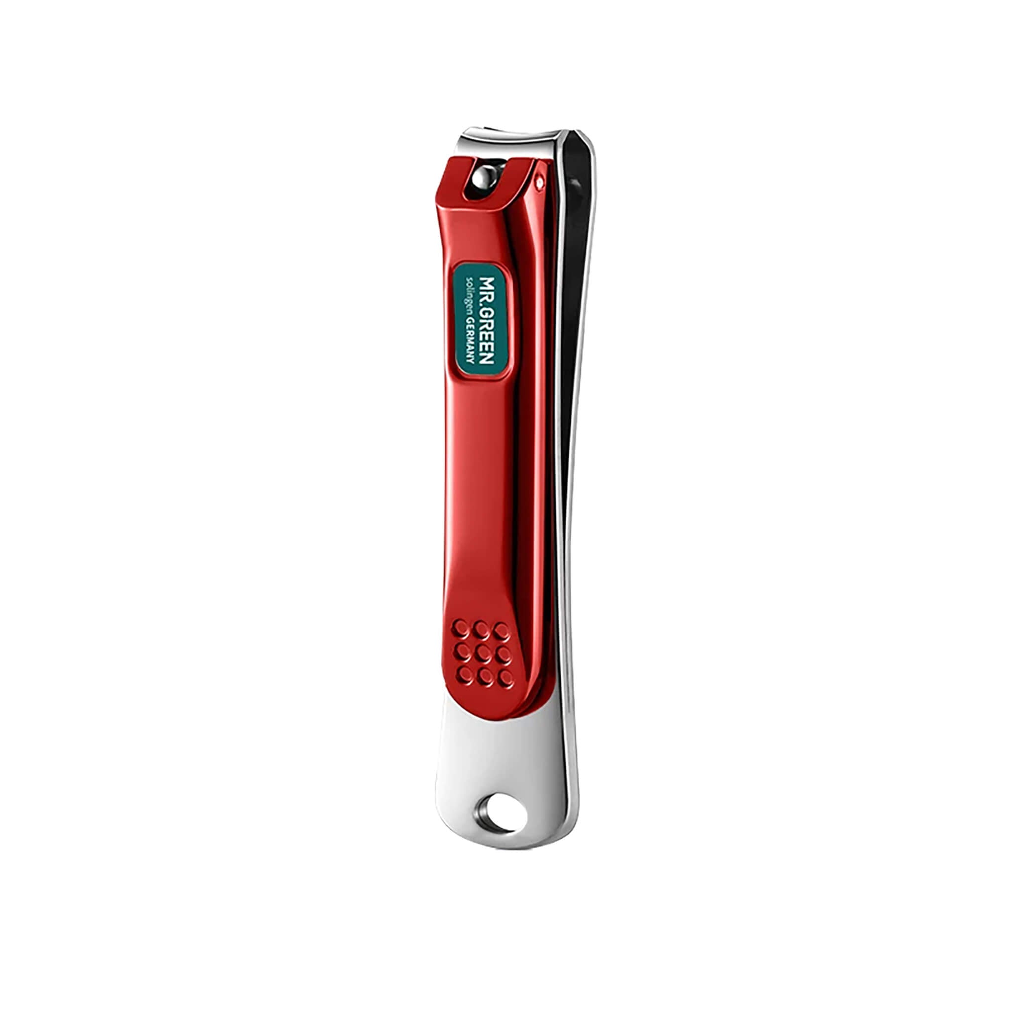 MR.GREEN MR-1113RD red medium nail clipper curved stainless steel blade ergonomic anti-slip grip