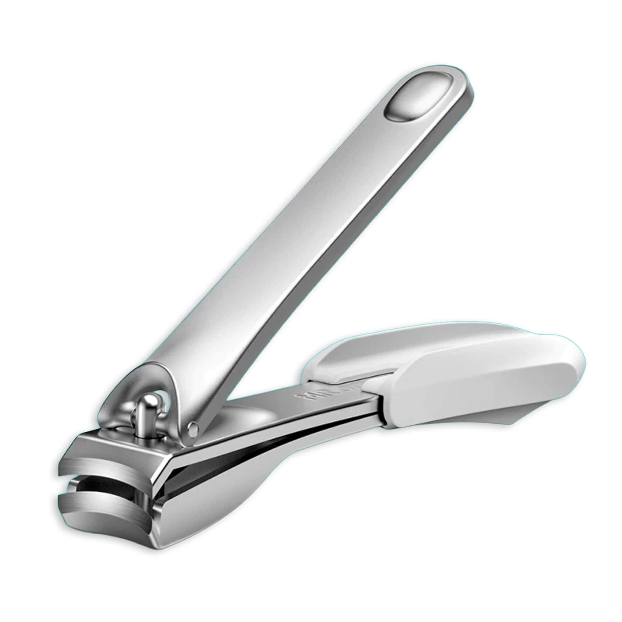 MR.GREEN compact slim detachable nail clipper on white background, medical-grade stainless steel, travel-ready