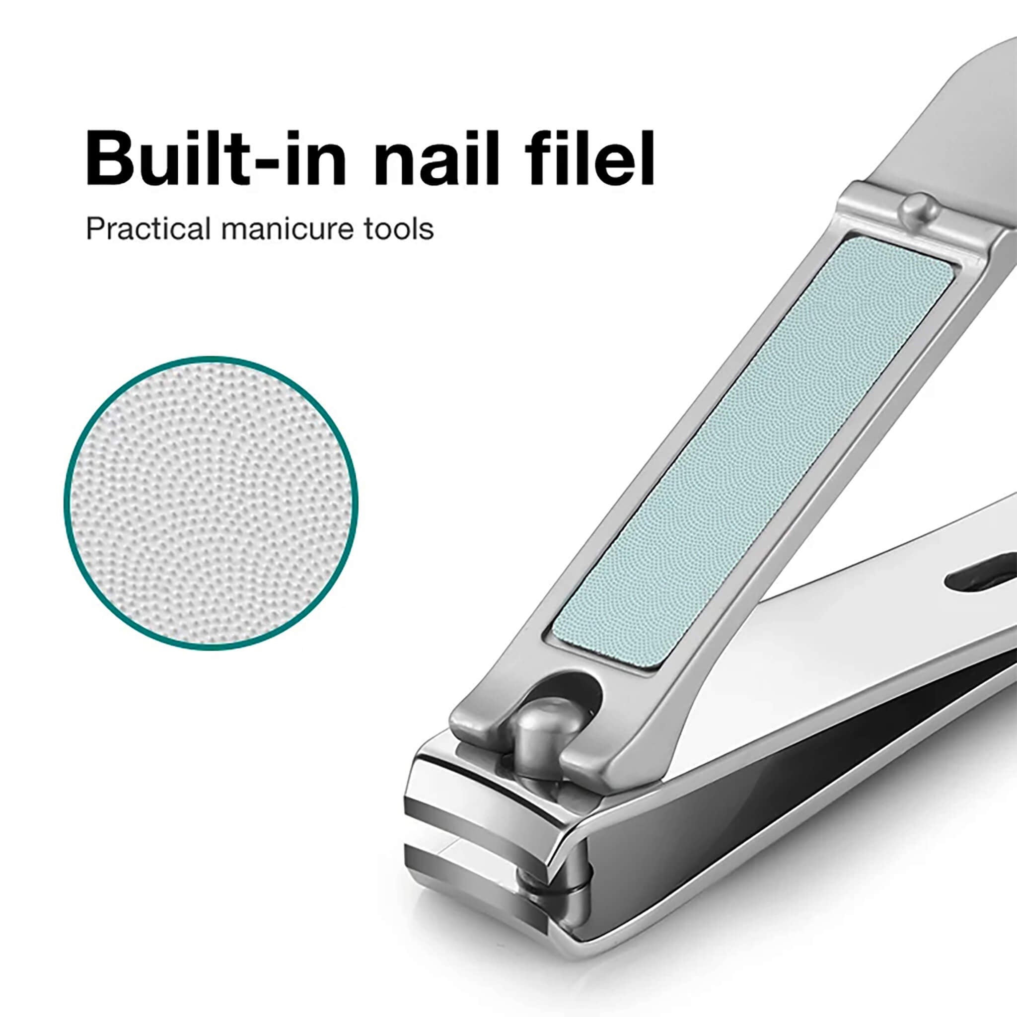 Tagliaunghie MR.GREEN con lima integrata motivo a scaglie presa ergonomica rifinitura precisa senza danneggiare le unghie
