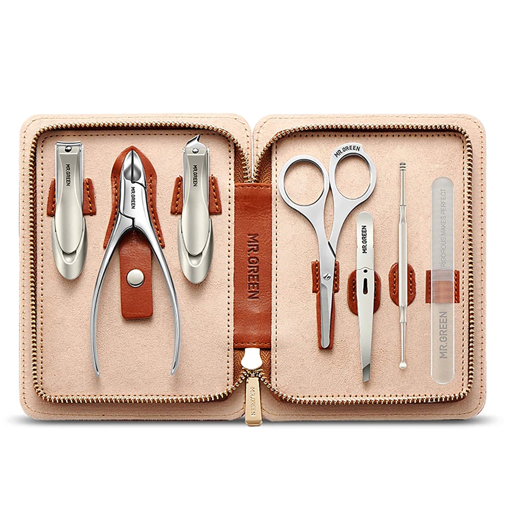 7-in-1 Manicure Set Tools with Leather Case | MR.GREEN
