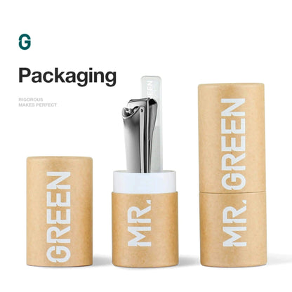 Alicate de unhas MR.GREEN em aço inox com ranhura antirrespingo, fácil de limpar e ideal para uso diário