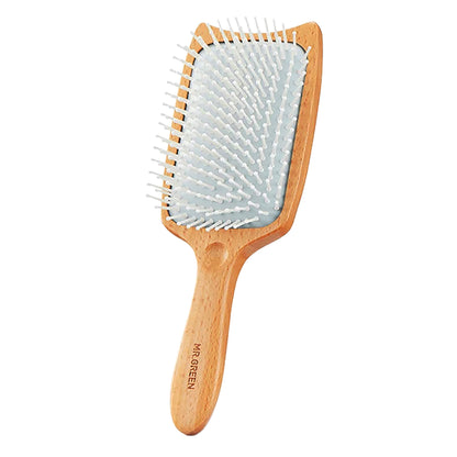 MR.GREEN Beech Wood Cat-Head Detangling Hair Brush