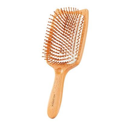 MR.GREEN Beech Wood Cat-Head Detangling Hair Brush