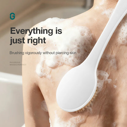MR.GREEN Long Handle Boar Bristle Bath Brush Eco-Friendly Skin Care