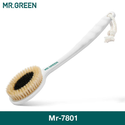 MR.GREEN Long Handle Boar Bristle Bath Brush Eco-Friendly Skin Care