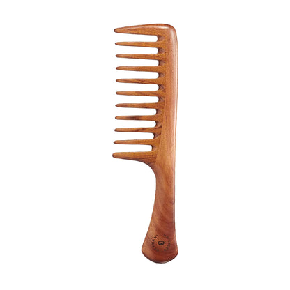 MR.GREEN Mr-7117 Large comb made from Cuibourtia wood, wide tooth eco-friendly wooden comb for detangling and scalp massage.
