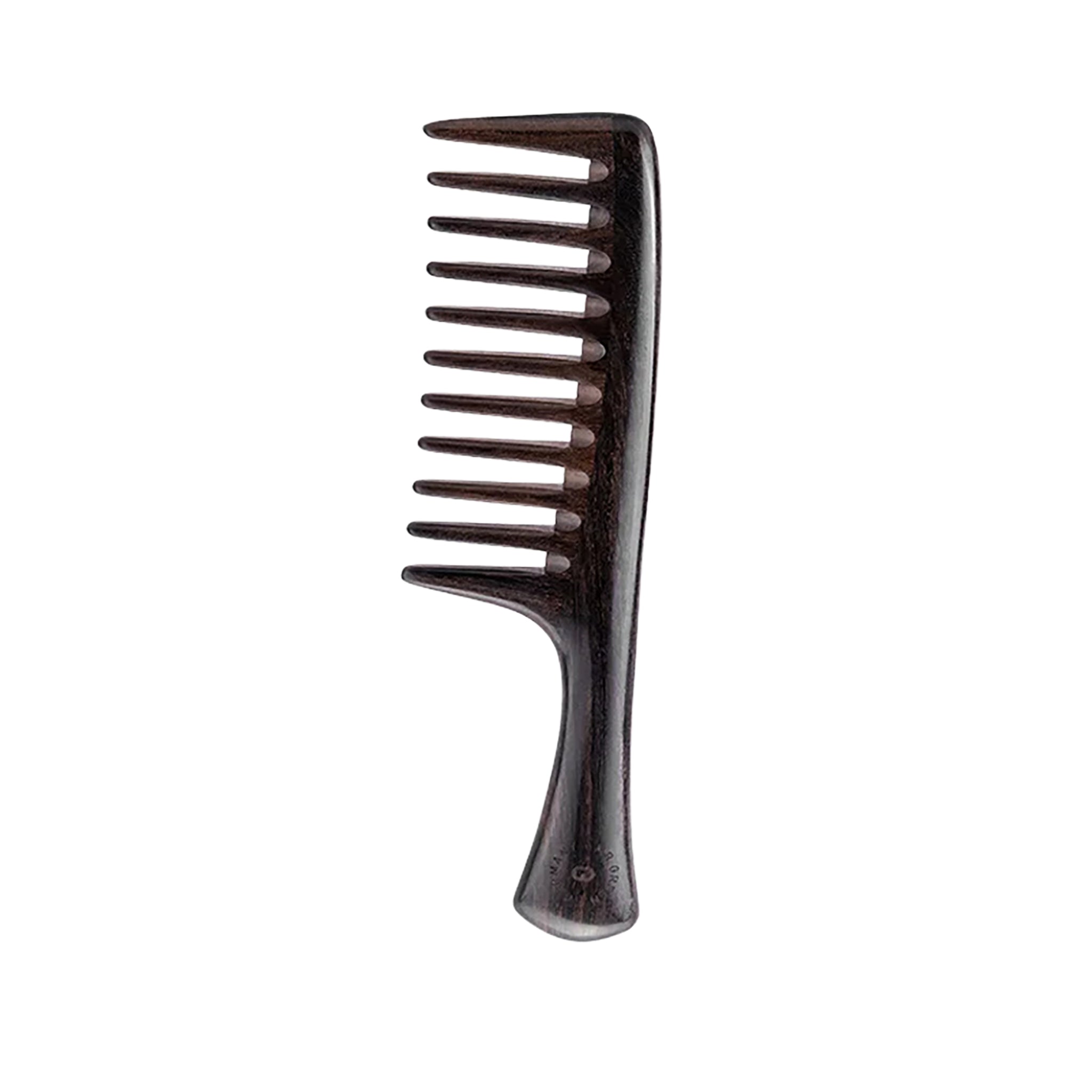 MR.GREEN Mr-7123 Large Natural Wood Comb crafted from Chacate Preto, premium eco-friendly detangler for frizz-free hair care.