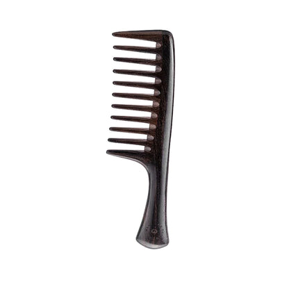 MR.GREEN Mr-7123 Large Natural Wood Comb crafted from Chacate Preto, premium eco-friendly detangler for frizz-free hair care.