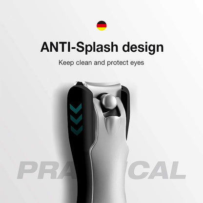 MR.GREEN Anti-Splash Nagelknipser mit schwarzem Silikongriff, Edelstahl, sauberer Schnitt und Augenschutz.