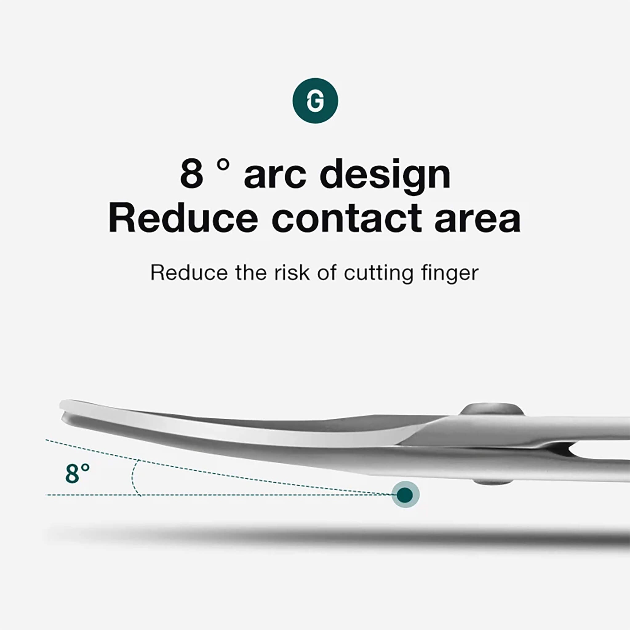MR.GREEN Baby-Nagelschere mit 8°-Bogen; weniger Kontaktfläche, geringeres Risiko von Schnittverletzungen