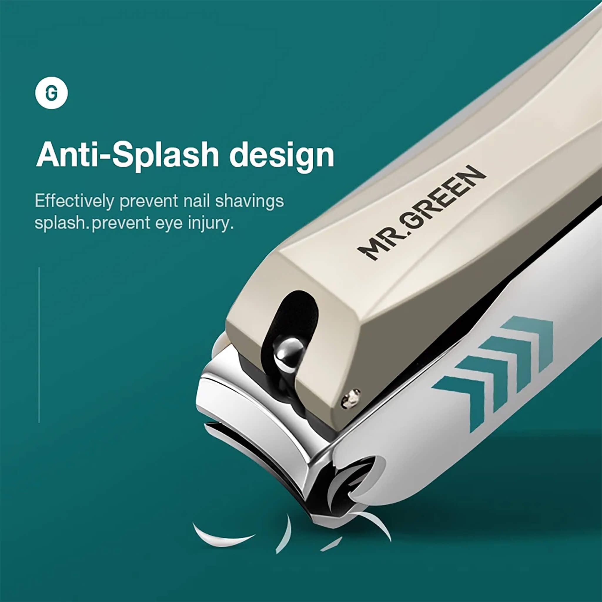 Cortaúñas MR.GREEN anti salpicaduras acero inoxidable mango ergonómico evita virutas corte preciso para manicura en casa
