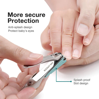 Coupe-ongles bébé MR.GREEN anti-éclaboussures avec lime nano-verre sécurité nouveau-né design ergonomique soin délicat