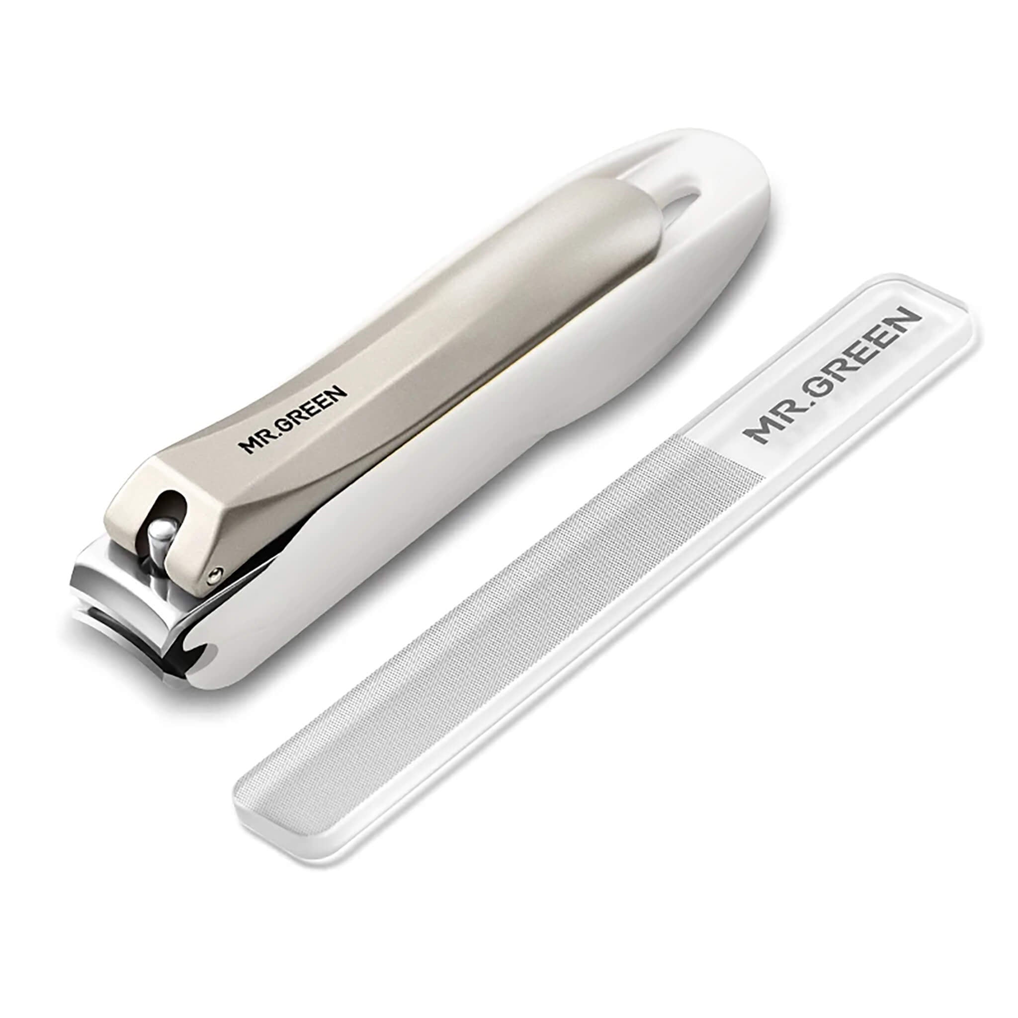 MR.GREEN MR-1117Plus großer Nagelknipser Anti-Splash aus Edelstahl mit ergonomischem Griff inkl. Nano-Glasfeile