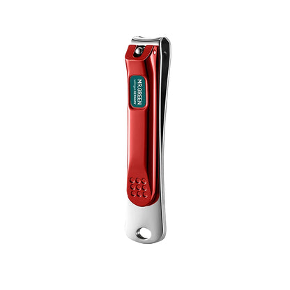 MR.GREEN MR-1113RD red medium nail clipper curved stainless steel blade ergonomic anti-slip grip
