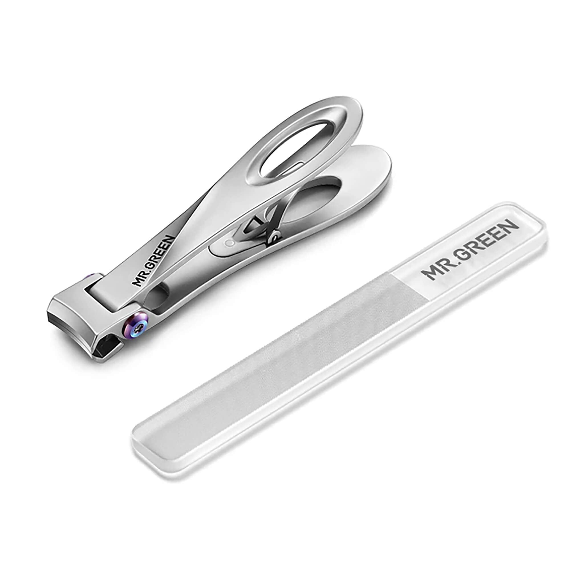 MR.GREEN Mr-9225 Set mit Glasnagelfeile – weiter Öffnungswinkel, präziser Schnitt für dicke Nägel.