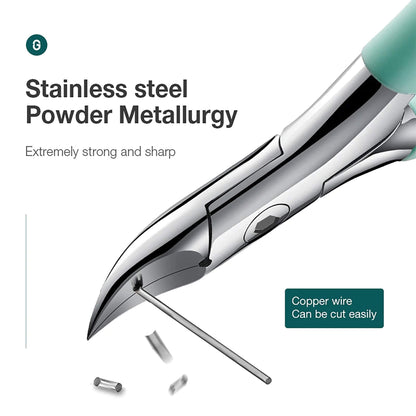 MR.GREEN Fußnagelzange aus Pulvermetallurgie-Edelstahl, extrem stark und scharf – schneidet sogar Kupferdraht, ideal für dicke Nägel.