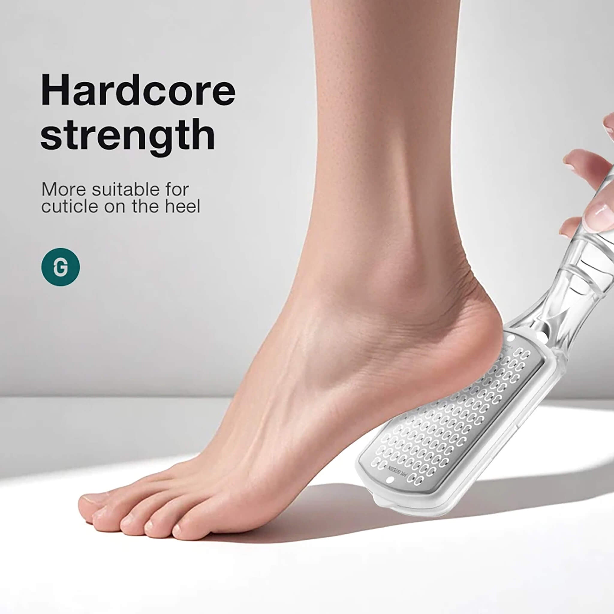 Lima de pies MR.GREEN microcuchilla con mango antideslizante; elimina callos del talón y piel muerta con seguridad.