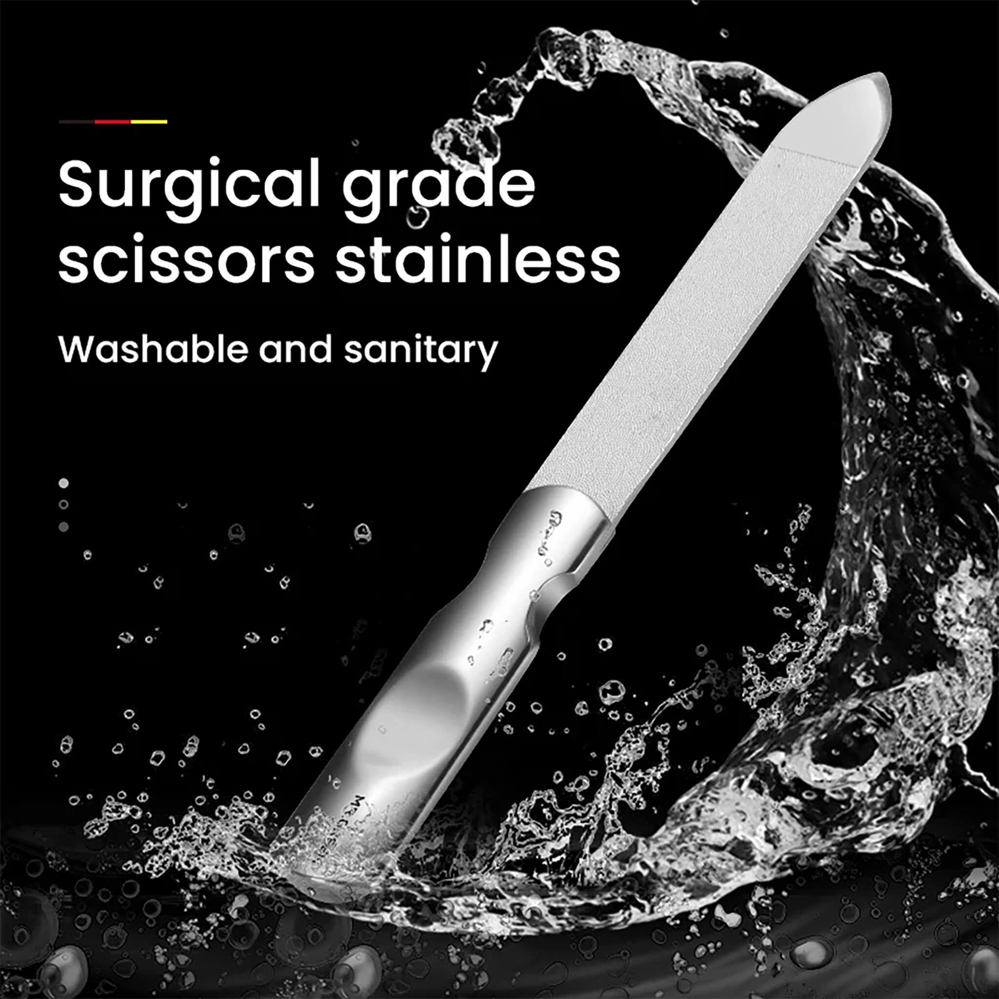 MR.GREEN Nagelfeile aus chirurgischem Edelstahl, waschbar und hygienisch; doppelseitig für präzises Formen und Glätten