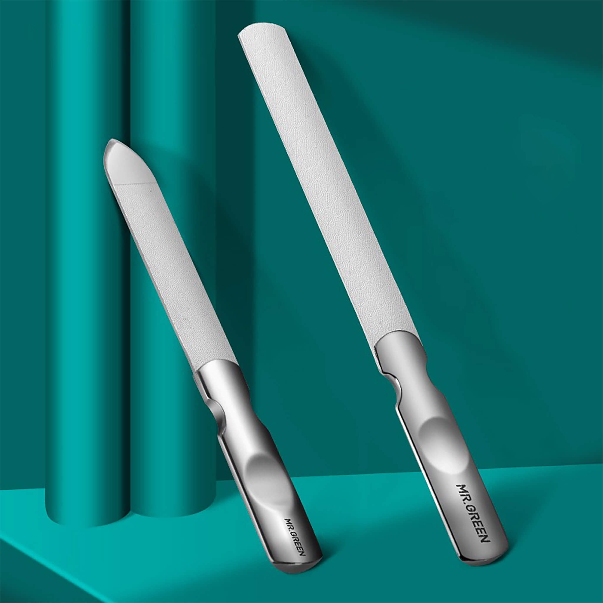 MR.GREEN double-sided stainless steel nail file set with ergonomic handles — personal care tools collection hero image for smooth, salon-quality nails