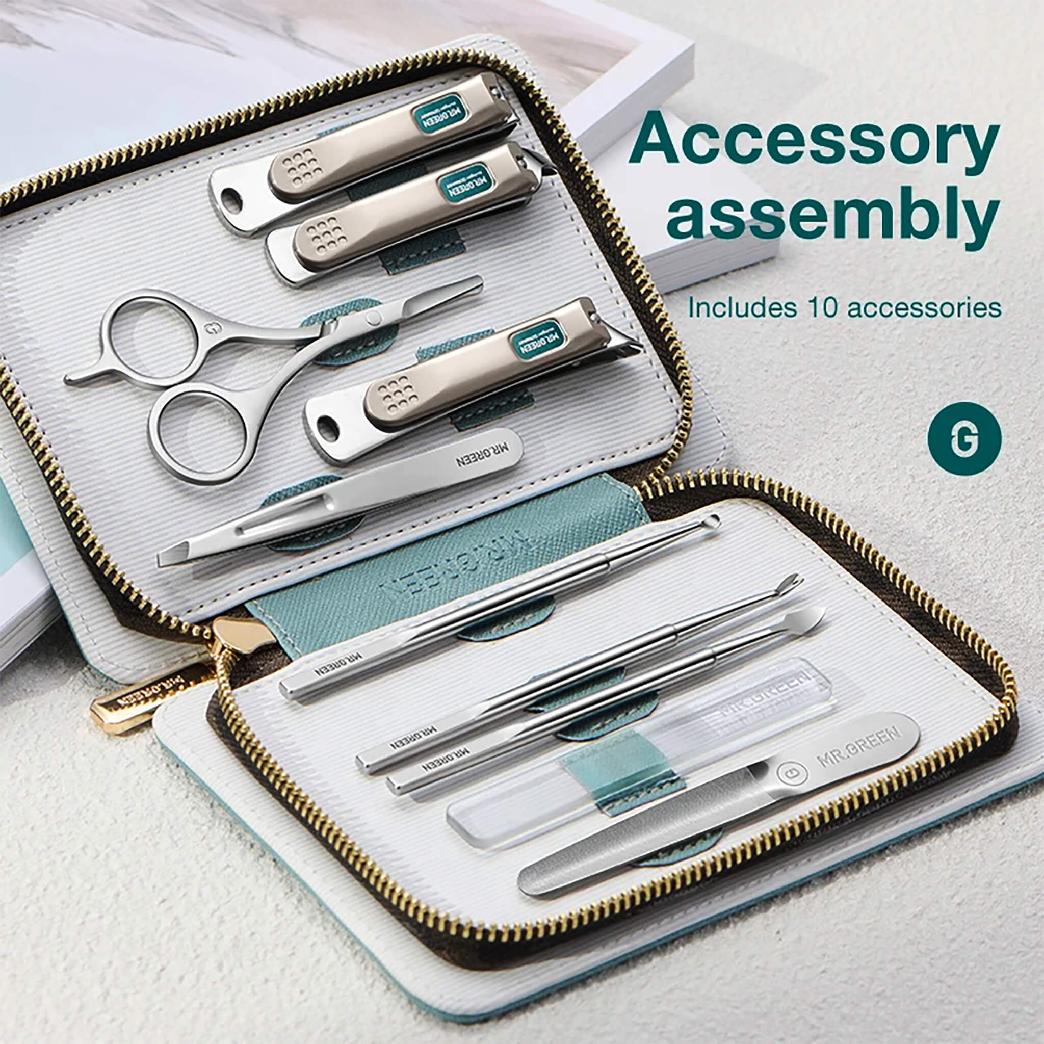 Professional Nail Manicure Set Tools with Case | MR.GREEN