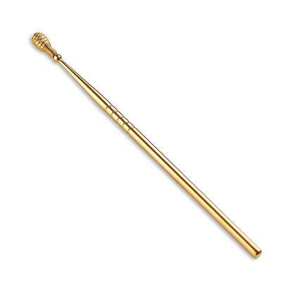 MR.GREEN MR-2161 spiral ear pick – full length gold stainless steel, ergonomic non-slip handle, reusable ear cleaner