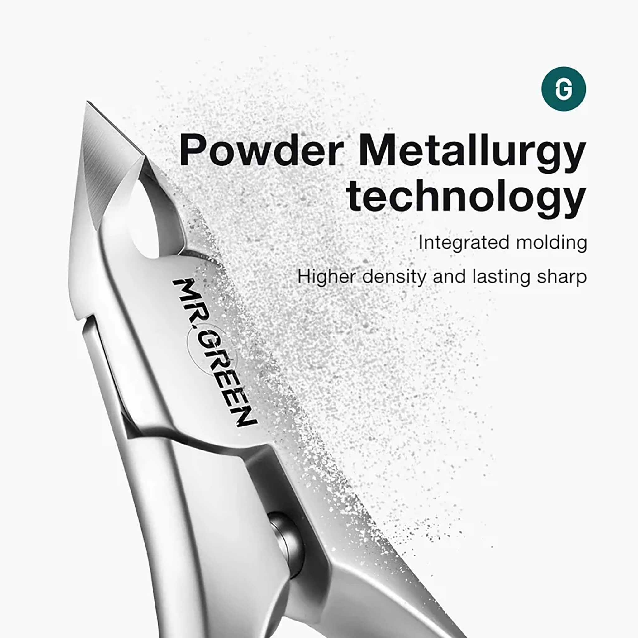 MR.GREEN Nagelhautzange aus Edelstahl mit Pulvermetallurgie-Klinge; höhere Dichte für dauerhaft scharfe, präzise Schnitte.