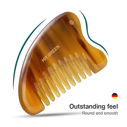 Peigne en corne de bœuf MR.GREEN – toucher lisse, dents arrondies, démêlage doux et massage du cuir chevelu